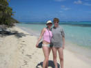 Linda & Anne on the beach at Eustatia Island, Jirgin Gorda