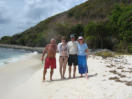 Here I am with Anne, Hank & Shirley on the beach at White Bay, Jost Van Dyke