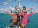 Me with Anita, Inga and Svetlana at Tobago Cays