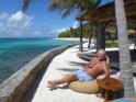 That's me relaxing at the resort on Petit St Vincent