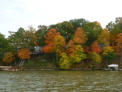 Fall colours at Lake St Louis, from Bob's pontoon boat