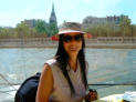 Sue aboard River Boat Restaurant on the River Seine