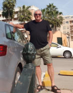 By my Audi A3, parked outside the Torremolinos apartment I rented for the winter